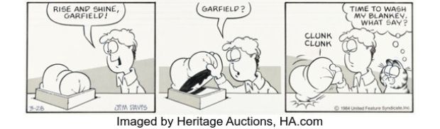 Jim Davis Garfield Daily Comic Strip Original Art dated 3-28-84 (United Feature Syndicate, 1984). | Heritage