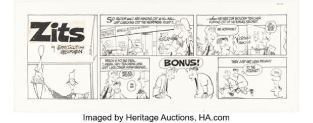 Jerry Scott and Jim Borgman Zits Sunday Comic Strip Original Art dated 9-7-97 (King Features Syndicate, 1997). | Heritage