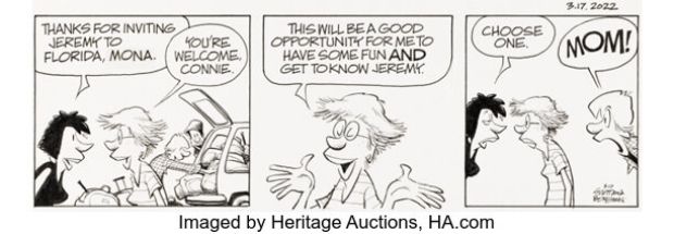 Jerry Scott and Jim Borgman Zits [Pre-Vacation Burn] Daily Comic Strip Original Art dated 3-17-22 (King Features Syndicate, 2022). | Heritage