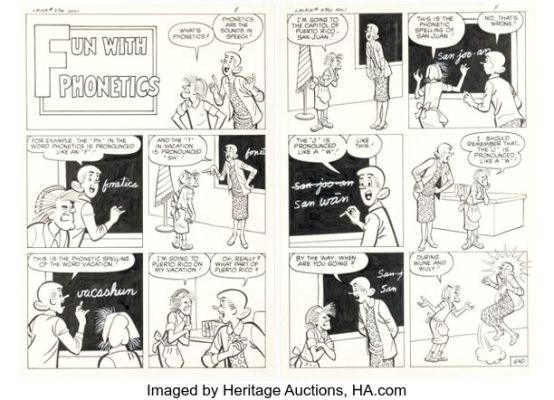 Al Hartley Laugh #236 "Fun With Phonetics" Complete 2-Page Story Original Art (Archie, 1970). (Total: 2 Original Art) | Heritage