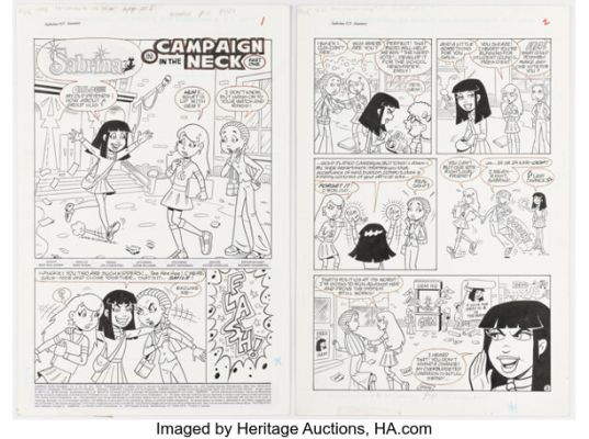 Dave Manak and Jon D’Agostino Sabrina #25 "Campaign in the Neck, Part 1" Complete 6-Page Chapter Original Art (Archie, 2002). (Total: 6 Original Art) | Heritage