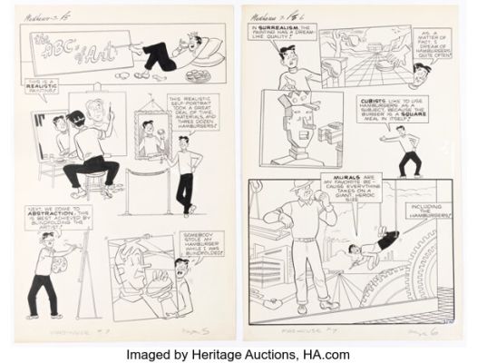 Samm Schwartz Archie’s Madhouse #7 "The ABC’s of Art" Complete 2-Page Story Original Art (Archie, 1960). | Heritage