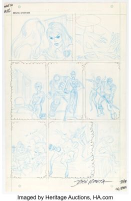 John Romita Sr. The Amazing Spider-Man #86 Black Widow Story Page Preliminary Original Art (Marvel, 1970). | Heritage