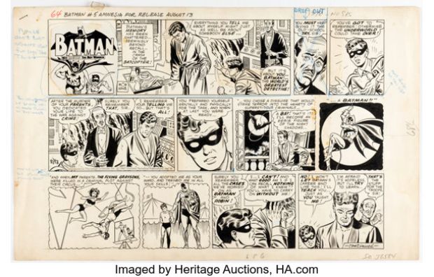 Joe Giella Batman Sunday Comic Strip Original Art dated 8-13-67 (Ledger Syndicate, 1967) | Heritage