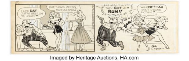 Al Capp and Frank Frazetta Li’l Abner Daily Comic Strip Original Art dated 12-13-57 (United Feature Syndicate, 1957). | Heritage