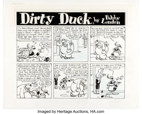 Bobby London Playboy "Dirty Duck" Comic Strip Original Art (HMH, undated). | Heritage