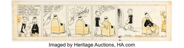 E. C. Segar Thimble Theatre Starring Popeye Daily Comic Strip Original Art dated 2-15-36 (King Features Syndicate, 1936). | Heritage