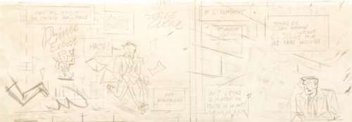 Serge Clerc - Phil Perfect - "Les limaces rouges" - Strip préparatoire au crayon / Signé - Loose page (1997) | Catawiki