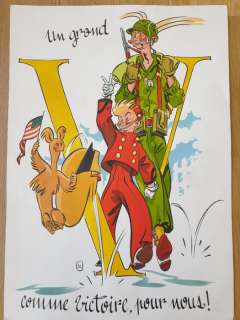 Séverin, Alec - Dessin original couleur - Spirou & Fantasio - Un grand V comme victoire, pour nous ! | Catawiki