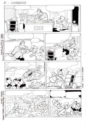 Romano Scarpa | Paperino custode dei Giardini di Babilonia p.6 (Zio Paperone n.181 del 1979) | Tavole Originali