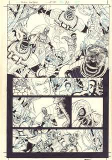 Francis Portela - Black Panther #30 P.11 - Marvel Zombies Wolverine, Spider-Man, Hulk, Luke Cage, Iron Man, And Giant-Man Vs. Thing, Professor X, Storm, And Black Panther 1/2 Splash - 2007 Signed