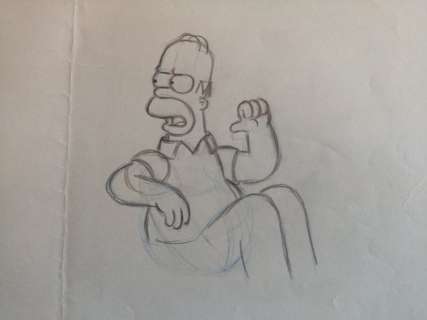 The Simpsons - Original Animation Art drawing - Homer - First edition (2005) | Catawiki