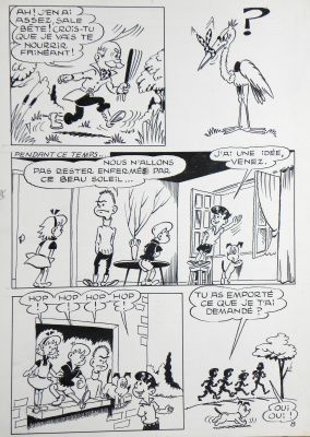 Histoire » La Chasse Est Ouverte » – Michel-Paul Giroud | « Tonton Bola » – Planche Originale – Page 8 | Zic et Bul