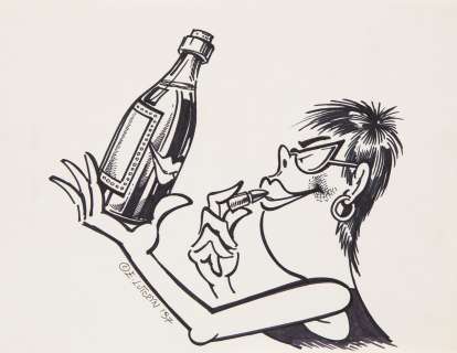 Edward Lutczyn (1947) | Edward Lutczyn | Malowanie ust, rysunek satyryczny, 1997 | Desa Unicum