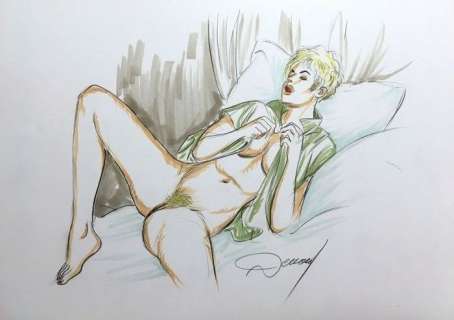 Jessica Blandy - Originele tekening door Renaud - Gepubliceerd in ’Des Seins de Renaud’ | Catawiki