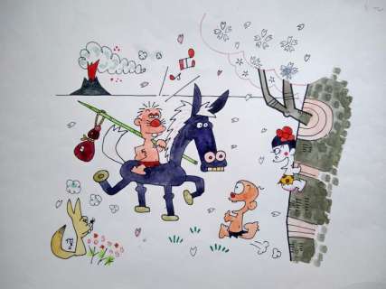 Shunji Sonoyama - Originele tekening - First human Giatrus / GyÄtoruzu - (1985) | Catawiki