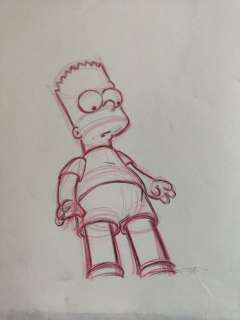 The Simpsons - Original Animation Art drawing - Bart - First edition (2004) | Catawiki