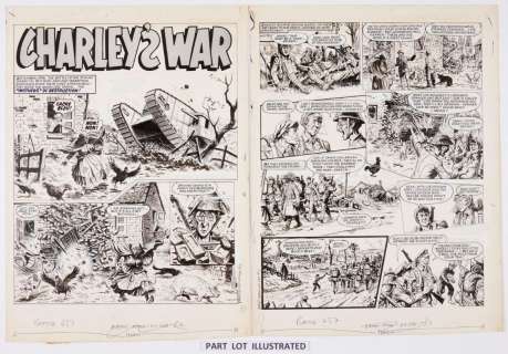 Charleys War: 3 original consecutive artworks (1981) by Joe Colquhoun… | Comic Book Auctions ltd