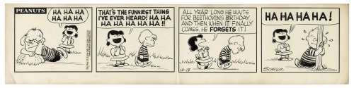 1957 ’’Peanuts’’ Comic Strip Hand-Drawn by Charles Schulz -- Featuring Lucy & Schroeder | Nate Sanders