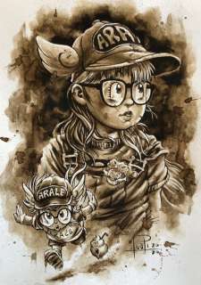 Original Coffee Painting - ARALE ( Dr. Slump ) - Coffeenktober (Inktober) (2020) | Catawiki