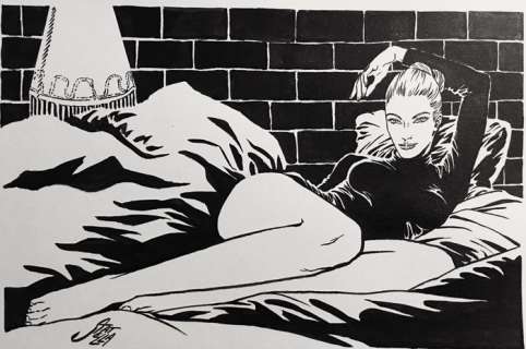 Diabolik - D. Statella - illustraz. originale â€œEva Kantâ€ - Loose page - Unique copy - (2020) | Catawiki