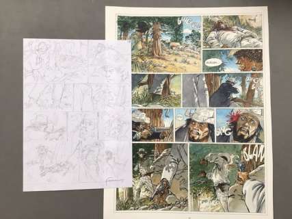 Hermann - Planche original crayonné - Duke T2 - Celui qui tue - (2018) | Catawiki