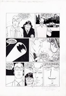 Giancarlo Alessandrini | Il Mistero delle Nuvole Parlanti p.7: Dick Tracy, Batman e Tarzan | Tavole Originali