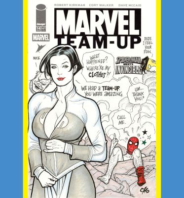 Frank Cho - Spider-Man and Anissa Team-Up sketch cover by Frank Cho