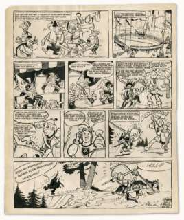 Albert Uderzo - BELLOY Encre de Chine pour la planche 126 du réçit Le Baron