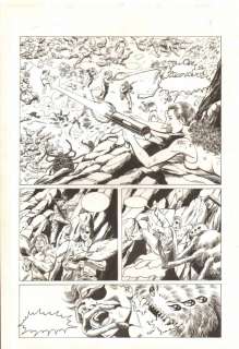Kathryn Bolinger, Rik Levins - X-O Manowar #29 P.10 - Action with Giant Tarantula Spiders And Aliens Splash - 1994