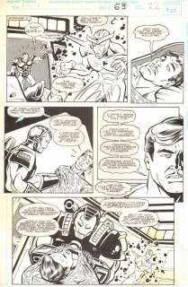 Jim Amash, Manny Galan - What if...? #63 p. 22 ~ war machine vs living laser ~ 1994 signed