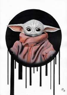 Diego Septiembre - GROGU - Original painting by Diego Septiembre - Size: 42 x 30 cm