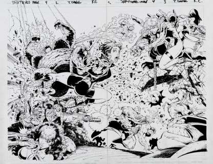 Tony Daniel Kevin Conrad - Shattered image #4 p 2-3 double spread splash (1996)