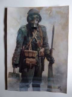 Le Hénanff, Fabrice | Le Hénanff, Fabrice - Dessin original couleur - Les Caméléons - Soldat allemand 1916 - (2019) | Catawiki