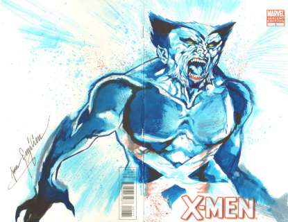 Stephane Perger - X-Men #1 Blank Cover Variant - Beast Painted Art - 2010 Signed