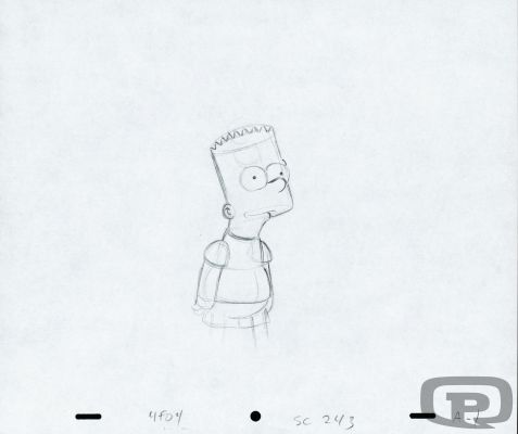 Collective | The Simpsons, Animation Sketches - Bart, Looking Up | Pulp’s Art