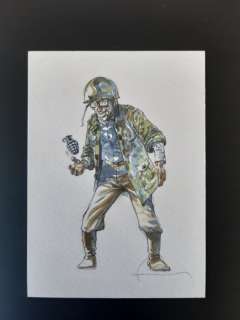 Hermann | Hermann - Dessin original couleur - Lune de guerreÂ / De Bloedbruiloft - Papy/Opa Emilien Lentier | Catawiki