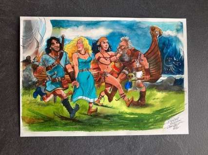 Jacot, Christian | Jacot, Christian - Dessin original couleur - Hommage Ã  Rosinski | Catawiki