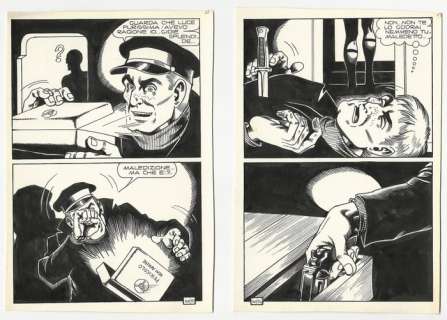 Magnus | Kriminal #300 - Magnus - 2x tavole originali "Le Bare di Ghiaccio" - Page volante - Exemplaire unique - (1971) | Catawiki