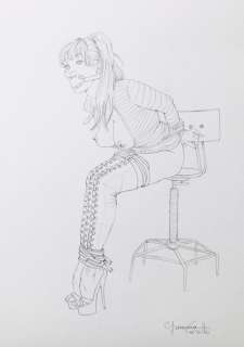 Giovanna Casotto | Giovanna Casotto - illustrazione originale a matita â€œBondageâ€ - 25x35 - firmata - Page volante (2021) | Catawiki