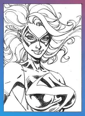 John Royle - Ms. Marvel Original Pencil Sketch Card
