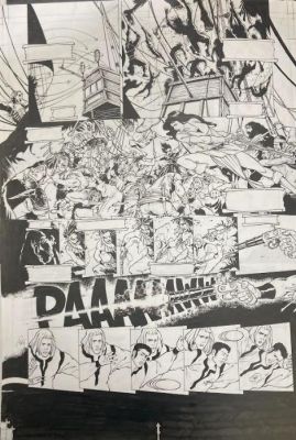 DESSIN ORIGINAL DE CHRISTIAN PATY POUR LA GESTE DES CHEVALIERS DRAGONS PLANCHE N°38 L’ABORDAGE | Pulp’s