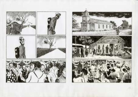Frantz Duchazeau - Les derniers jours de Robert Johnson –Double planche originale 12-13