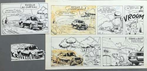 Broca, Nic | Broca, Nic - Demi-planche originale - Spirou et Fantasio - Le Fantacoptère solaire - (1980) | Catawiki