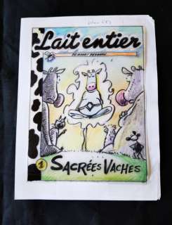 De Moor, Johan | De Moor, Johan - Dessin original couleur - La Vache - Lait Entier - (2000) | Catawiki