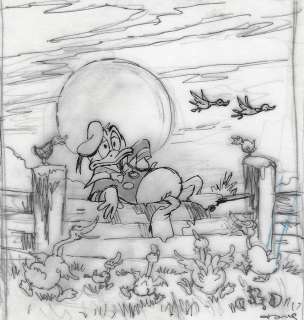 Tony Fernandez, Disney Artist | Donald Duck inspired by Vincent Van Gogh - Original Sketch - Tony Fernandez | Catawiki