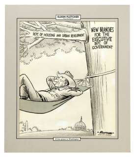 LYNDON B. JOHNSON POLITICAL CARTOON ART TRIO. | Hake’s