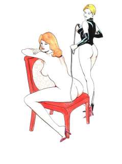 Leone Frollo | Leone Frollo - Fem Dom - Illustrazione Originale Firmata - Page volante - (1988) | Catawiki