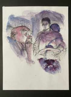 Follet | Follet, René - Dessin original couleur + estampe - La Ténèbre - (1994) | Catawiki