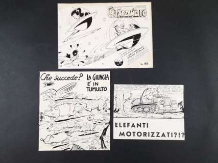 Antonio Terenghi | Tarzanetto - 3x Tavole Pubblicitarie "Tarzanetto" - Page volante - Exemplaire unique - (1960) | Catawiki